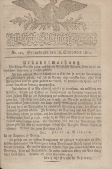 Privilegirte Schlesische Zeitung. 1824, No. 110 (18 September) + dod.