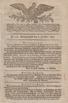 Privilegirte Schlesische Zeitung. 1825, No. 119 (8 October) + dod.