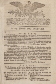 Privilegirte Schlesische Zeitung. 1825, No. 129 (31 October) + dod.