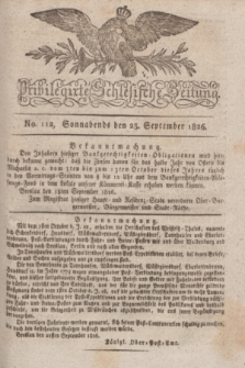 Privilegirte Schlesische Zeitung. 1826, No. 112 (23 September) + dod.