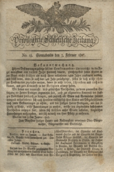 Privilegirte Schlesische Zeitung. 1827, No. 15 (3 Februar) + dod.