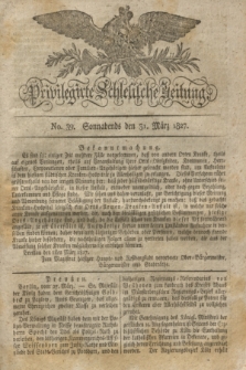 Privilegirte Schlesische Zeitung. 1827, No. 39 (31 März) + dod.