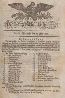 Privilegirte Schlesische Zeitung. 1827, No. 69 (13 Juni) + dod.