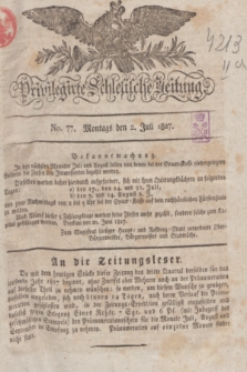 Privilegirte Schlesische Zeitung. 1827, No. 77 (2 Juli) + dod.