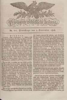 Privilegirte Schlesische Zeitung. 1828, No. 212 (9 September) + dod.