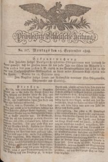 Privilegirte Schlesische Zeitung. 1828, No. 217 (15 September) + dod.
