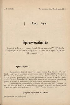 [Kadencja IX, sesja I, al. 984] Alegata do Sprawozdań Stenograficznych z Pierwszej Sesyi Dziewiątego Peryodu Sejmu Krajowego Królestwa Galicyi i Lodomeryi z Wielkiem Księstwem Krakowskiem z roku 1912. Alegat 984