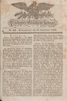 Privilegirte Schlesische Zeitung. 1830, No. 213 (11 September) + dod.