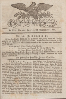Privilegirte Schlesische Zeitung. 1830, No. 223 (23 September) + dod.