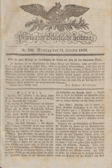 Privilegirte Schlesische Zeitung. 1830, No. 238 (11 October) + dod.
