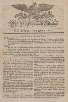 Privilegirte Schlesische Zeitung. 1831, No. 3 (4 Januar) + dod.