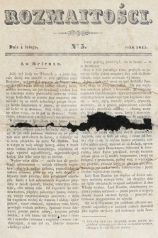 Rozmaitości : pismo dodatkowe do Gazety Lwowskiej. 1845, nr 5