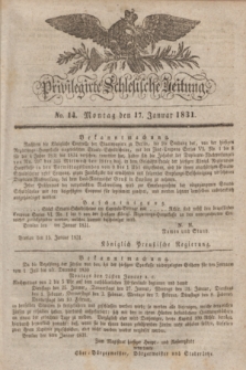 Privilegirte Schlesische Zeitung. 1831, No. 14 (17 Januar) + dod.