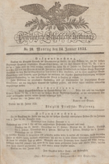 Privilegirte Schlesische Zeitung. 1831, No. 20 (24 Januar) + dod.