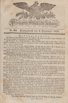 Privilegirte Schlesische Zeitung. 1831, No. 206 (3 September) + dod.