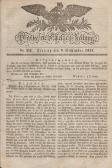 Privilegirte Schlesische Zeitung. 1831, No. 211 (9 September) + dod.