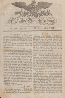 Privilegirte Schlesische Zeitung. 1831, No. 213 (12 September) + dod.