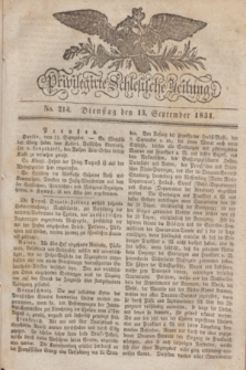 Privilegirte Schlesische Zeitung. 1831, No. 214 (13 September) + dod.