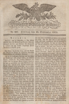Privilegirte Schlesische Zeitung. 1831, No. 217 (16 September) + dod.