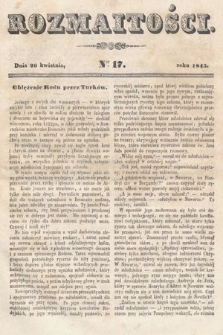 Rozmaitości : pismo dodatkowe do Gazety Lwowskiej. 1845, nr 17