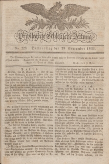 Privilegirte Schlesische Zeitung. 1831, No. 228 (29 September) + dod.