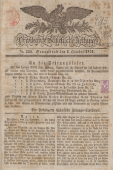 Privilegirte Schlesische Zeitung. 1831, No. 230 (1 October) + dod.