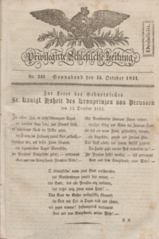 Privilegirte Schlesische Zeitung. 1831, No. 242 (15 October) + dod.