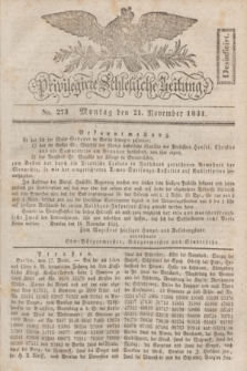 Privilegirte Schlesische Zeitung. 1831, No. 273 (21 November) + dod.