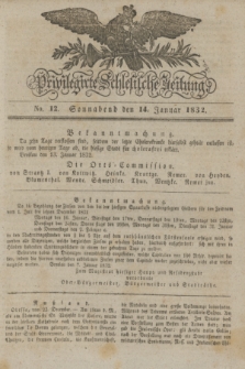 Privilegirte Schlesische Zeitung. 1832, No. 12 (14 Januar) + dod.