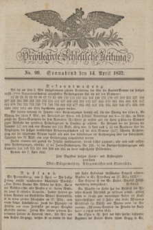 Privilegirte Schlesische Zeitung. 1832, No. 90 (14 April) + dod.
