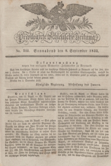 Privilegirte Schlesische Zeitung. 1832, No. 211 (8 September) + dod.