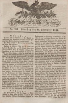 Privilegirte Schlesische Zeitung. 1832, No. 213 (11 September) + dod.