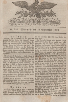 Privilegirte Schlesische Zeitung. 1832, No. 214 (12 September) + dod.