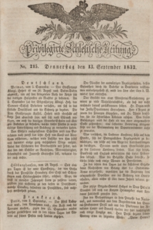 Privilegirte Schlesische Zeitung. 1832, No. 215 (13 September) + dod.