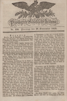 Privilegirte Schlesische Zeitung. 1832, No. 228 (28 September) + dod.