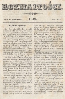 Rozmaitości : pismo dodatkowe do Gazety Lwowskiej. 1845, nr 43