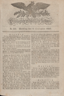 Privilegirte Schlesische Zeitung. 1833, No. 211 (9 September) + dod.