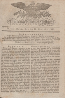 Privilegirte Schlesische Zeitung. 1833, No. 214 (12 September) + dod.