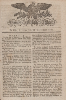 Privilegirte Schlesische Zeitung. 1833, No. 215 (13 September) + dod.