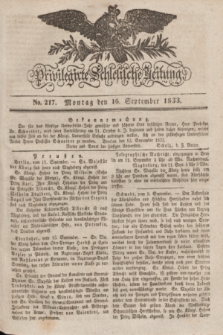 Privilegirte Schlesische Zeitung. 1833, No. 217 (16 September) + dod.