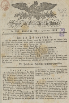 Privilegirte Schlesische Zeitung. 1833, No. 230 (1 October) + dod.