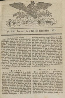 Privilegirte Schlesische Zeitung. 1833, No. 274 (21 November) + dod.