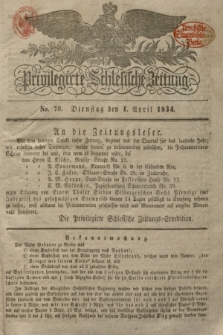 Privilegirte Schlesische Zeitung. 1834, No. 76 (1 April) + dod.