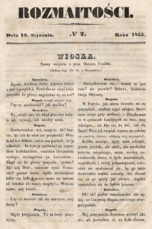 Rozmaitości : pismo dodatkowe do Gazety Lwowskiej. 1855, nr 2