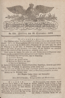 Privilegirte Schlesische Zeitung. 1834, No. 220 (19 September) + dod.