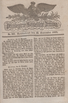 Privilegirte Schlesische Zeitung. 1835, No. 213 (12 September) + dod.
