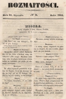 Rozmaitości : pismo dodatkowe do Gazety Lwowskiej. 1855, nr 5