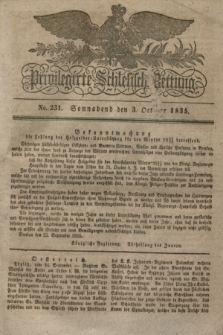 Privilegirte Schlesische Zeitung. 1835, No. 231 (3 October) + dod.