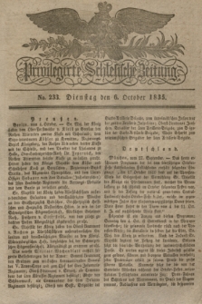 Privilegirte Schlesische Zeitung. 1835, No. 233 (6 October) + dod.