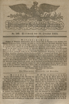 Privilegirte Schlesische Zeitung. 1835, No. 246 (21 October) + dod.